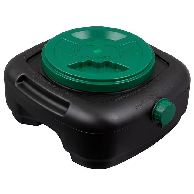 Scepter AM07029 7.3 Quart Oil Drain Pan with Lid, Filter Drain Screen, and Pour Spout for Automotive Fluids Including Engine Oil, Anti-Freeze, Transmission Fluid and More, 12" x 12-3/4" x 5.6"