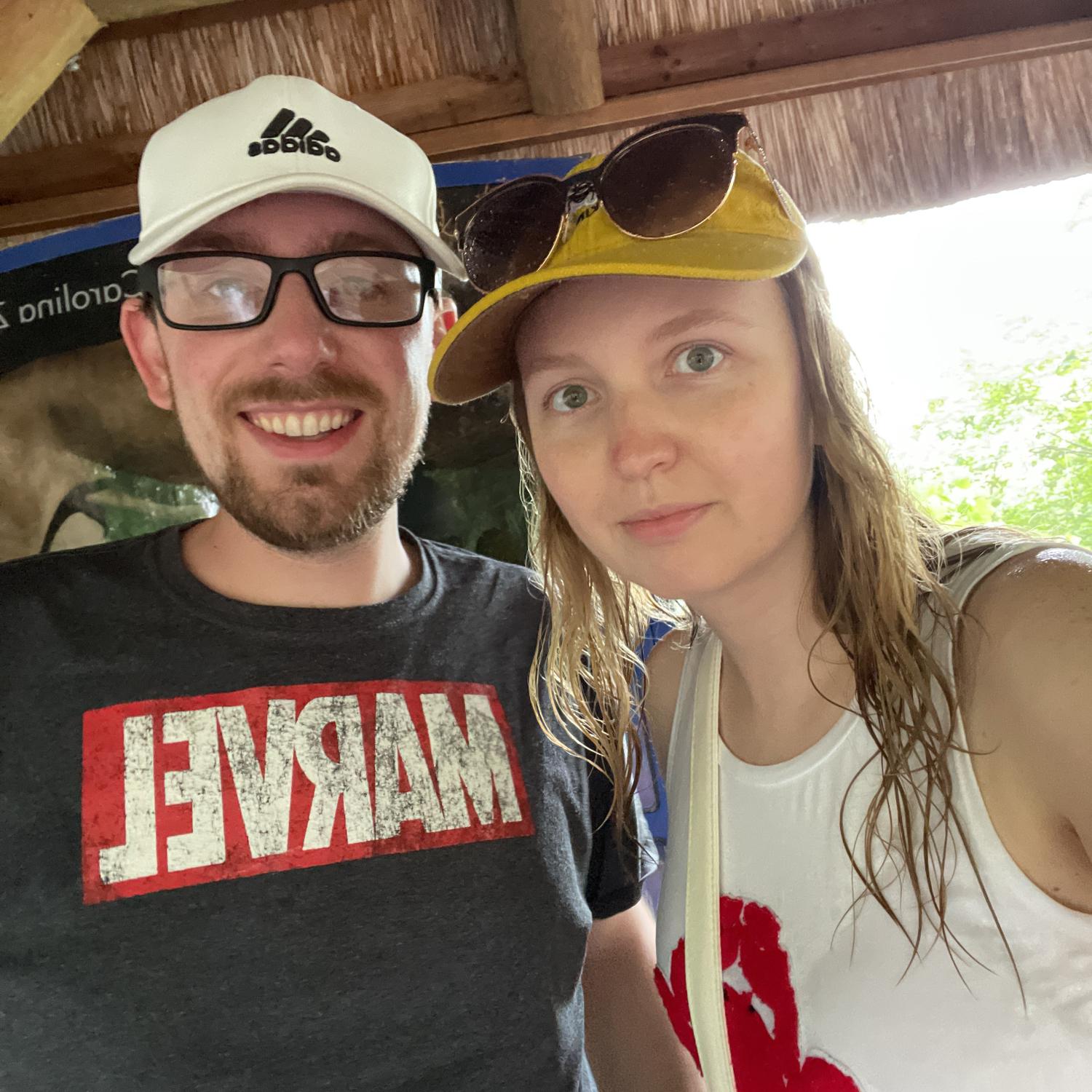 Got soaked at the zoo in North Carolina on a Zinn family vacation