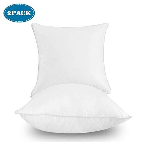 Dream High Premium Goose Down Feather Throw Pillow Inserts(Set of 2)-100% Cotton Cover, Square,Luxury Soft Plush,Premium Stuffer Down,Machine Wash,Cushion Insert (20x20)