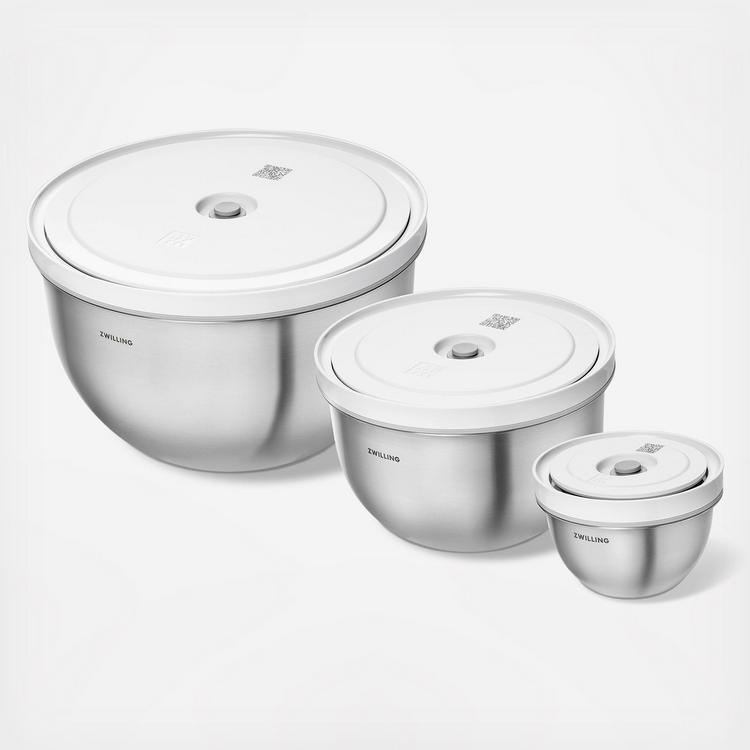 ZWILLING, Fresh & Save 3-Piece Stainless Steel Vacuum Bowl Set | Zola