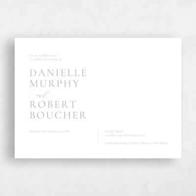 Oatmeal, Beige Wedding Invitation - Barnell Landscape Letterpress