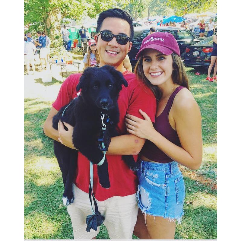 With puppy Bonnie while Kevin was getting his Masters at IU.