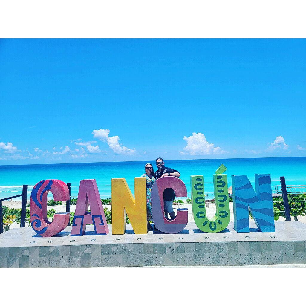 Our first vacation to Cancun.