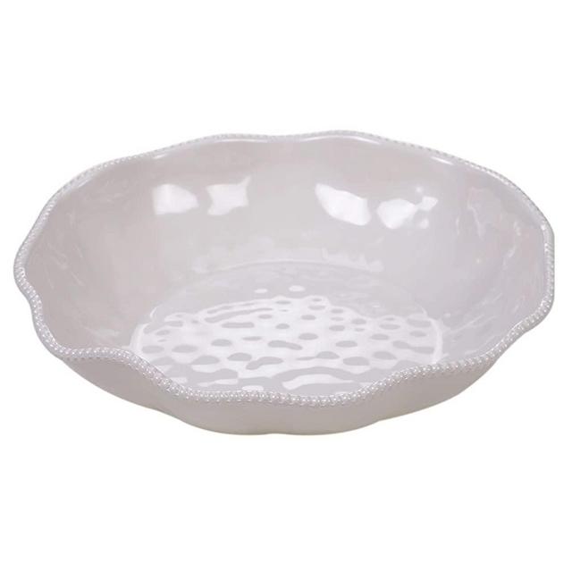 Certified International Perlette Cream Large Bowl 13.75" x 2.75" Servware, Accessories,Hostess Serving