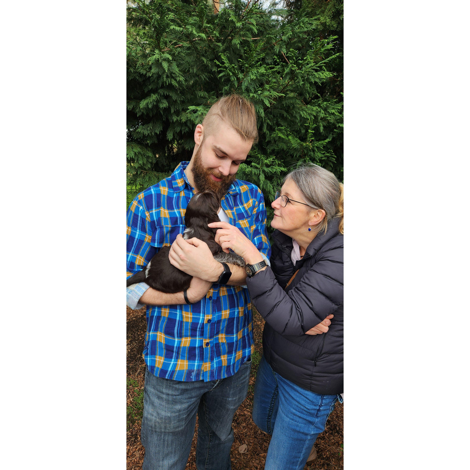 The first meeting of our youngest fur baby Toby, 2023