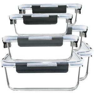 M MCIRCO 74.7oz(9.2 cup), 40.9oz(5 cup)& 19.3oz(2.4 cup) Extra Large Glass Food Storage Containers Set with Lids, 6 Pack Airtight Glass Storage Container for Microwave,Oven,Freezer Dishwasher