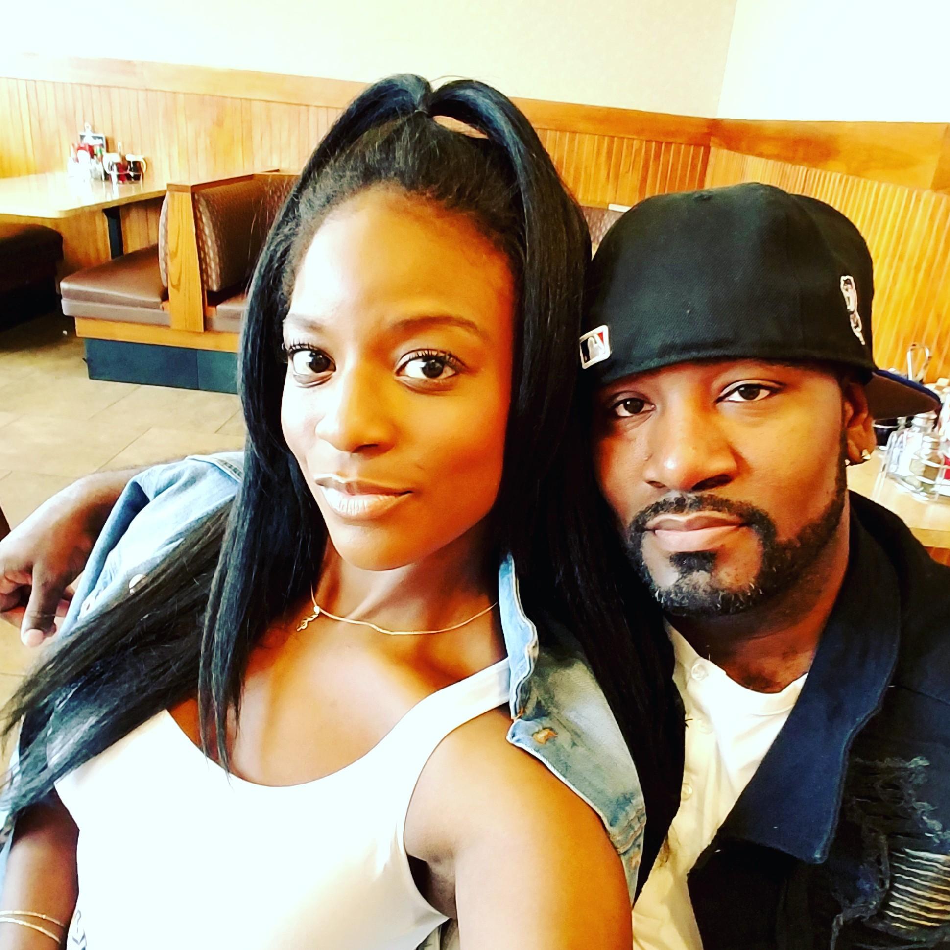 Date Night, Christian and I were at One of our Favorite Restaurants, we were Staaarrrvvinnngg!! btw i love the way he looks in a fitted :)