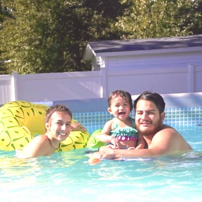 Friends house pool day