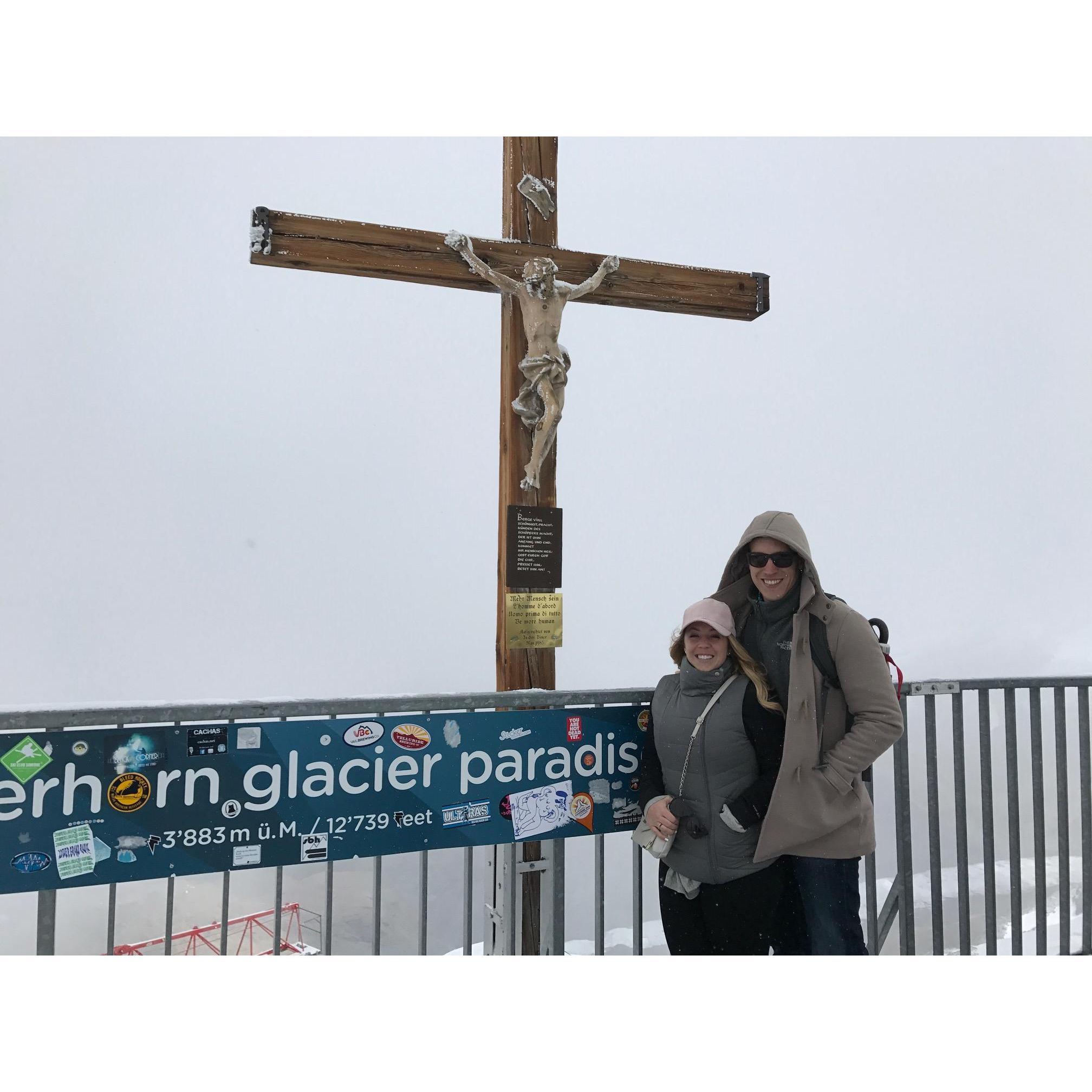 2017 - Freezing on top of the Matterhorn in the Swiss Alps on our second RIFT soccer trip