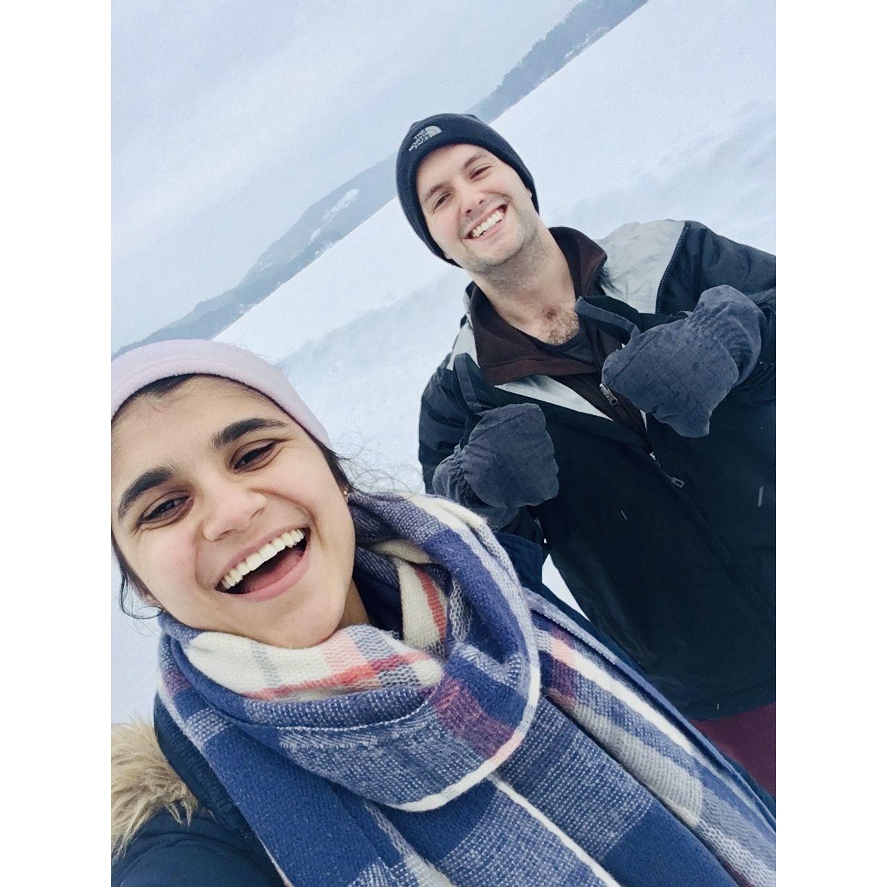 Ice skating on Lake Morey in Fairlee, VT.
