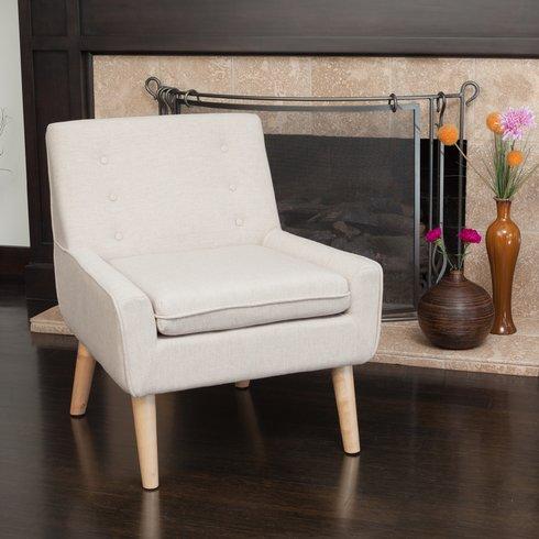 Reese Tufted Fabric Retro Arm Chair