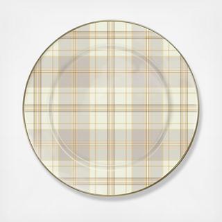 Tartan Latte Stainless Steel Dinner Plate