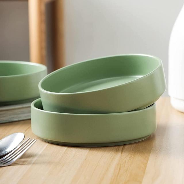 Stone Lain Stella Pasta Bowl 6-Piece Set, Round, Porcelain, Honeydew