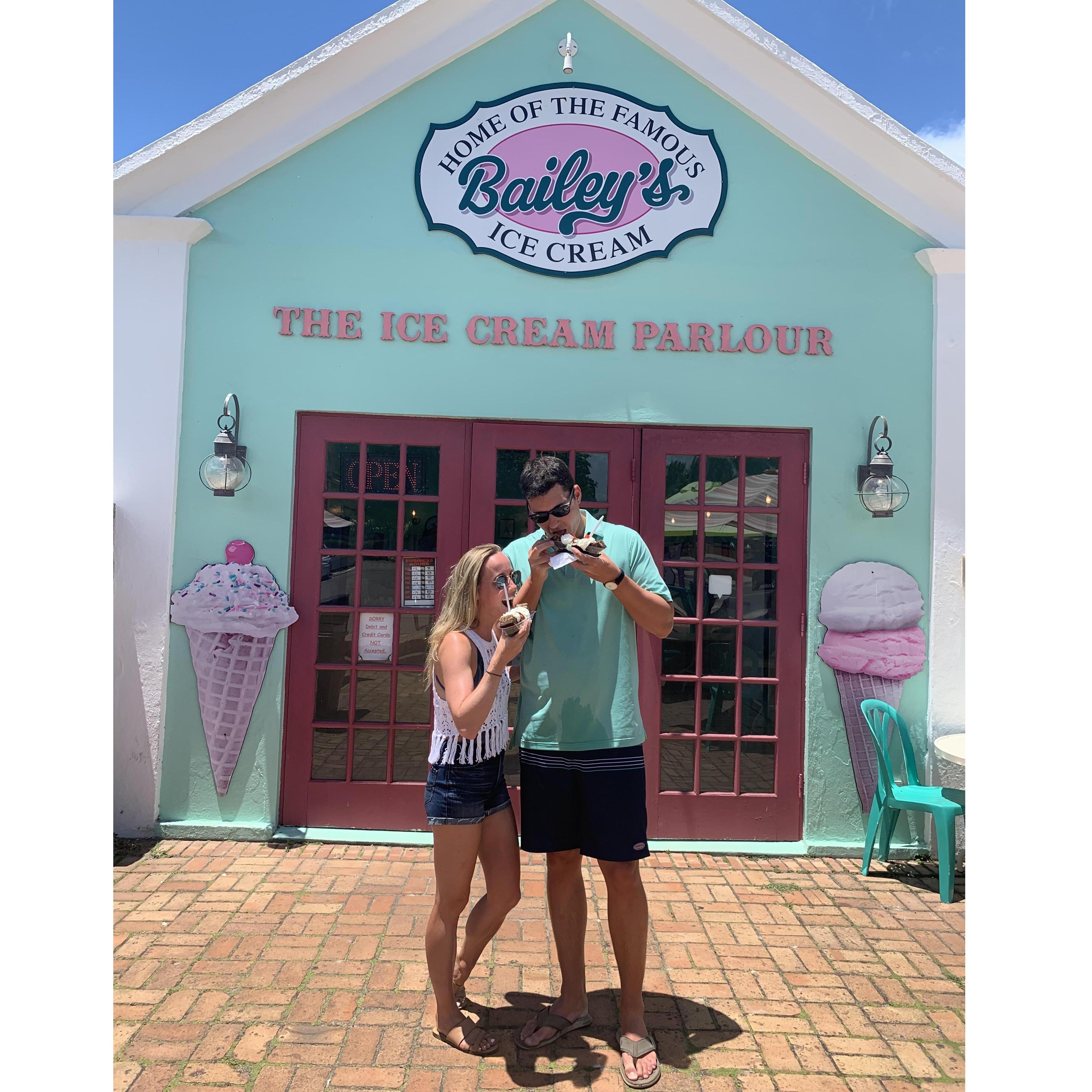 Our first trip to Bermuda - Bailey's Ice Cream Parlor