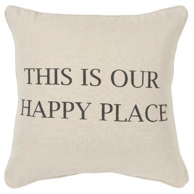 Sentiment Decorative Filled Oversize Square Throw Pillow Neutral - Rizzy Home
