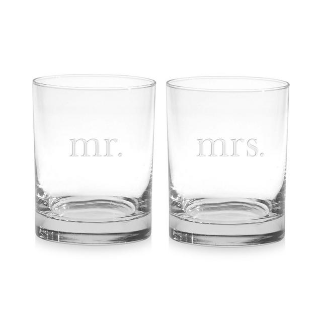 Mr. & Mrs. Double Old-Fashioned Glasses, Set of 2