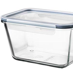 IKEA 365+ Food container with lid, rectangular/glass plastic, 105 oz