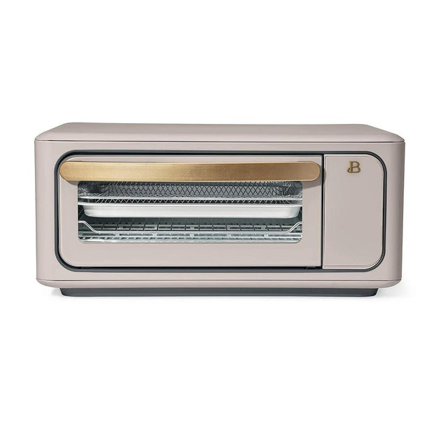 Beautiful 9-Slices Infrared Air Fry Toaster Oven, 1800W, Digital Display, Convection Cooking, 10 Preset Functions by Drew Barrymore (Porcini Taupe)