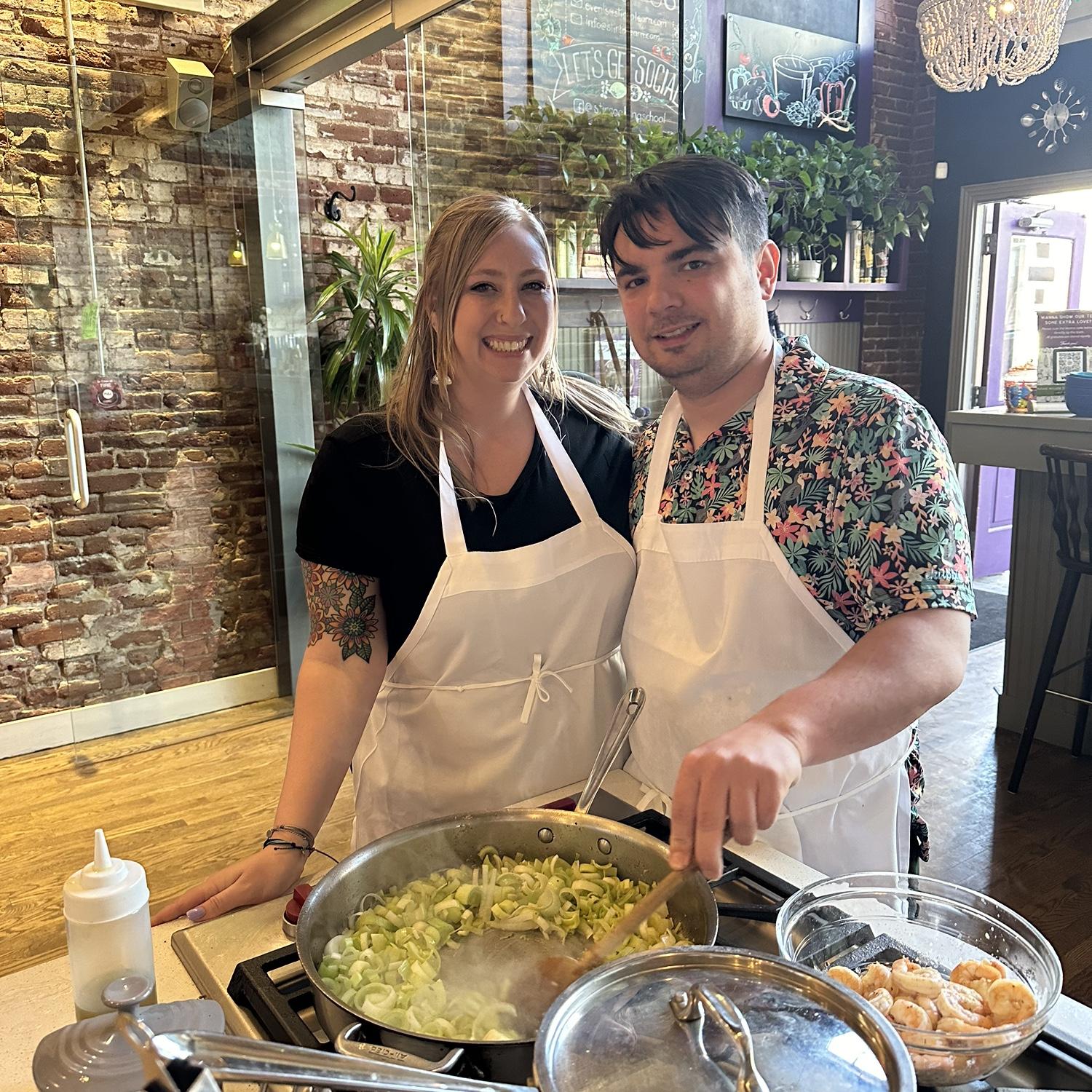 Cooking class for Vday.