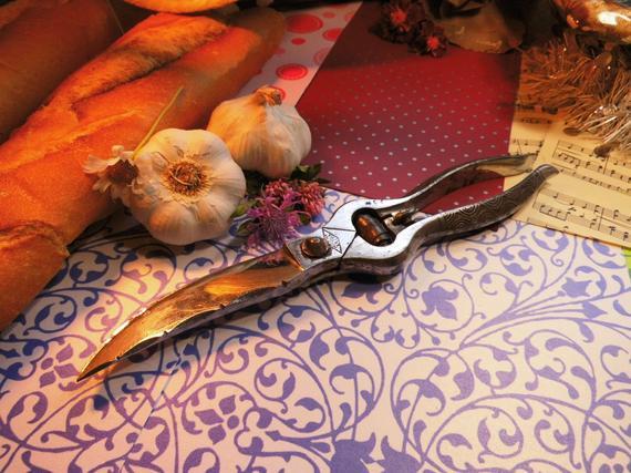 Nogent Butchers Sprung Shears, French Vintage Scissors, Quality kitchenware Poultry Bone chicken Lobster Spring Kitchenalia utensils branded