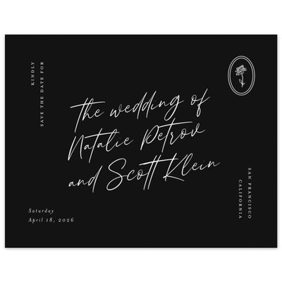 Black Wedding Digital Save the Date - Gemma Landscape
