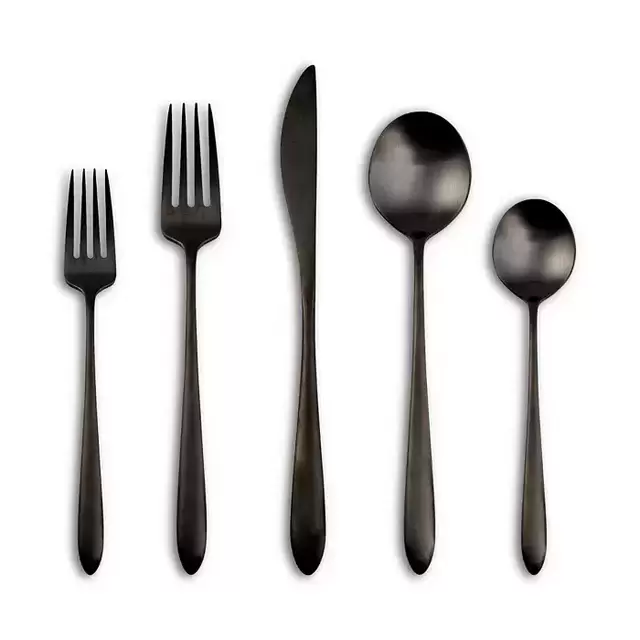 Radin Black Satin 20 Piece Flatware Set