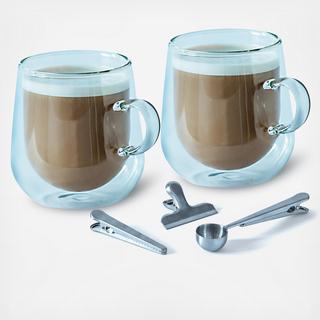 Coffee Clip & Double Walled Latte Cup Set