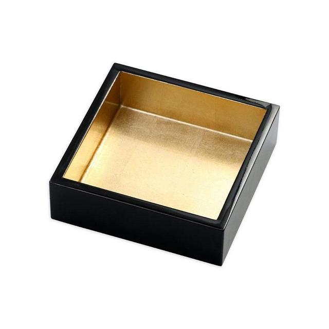 Lacquer Cocktail Napkin Holder in Black & Gold - 1 Each