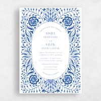 Blue Wedding Invitation - Calliope Portrait