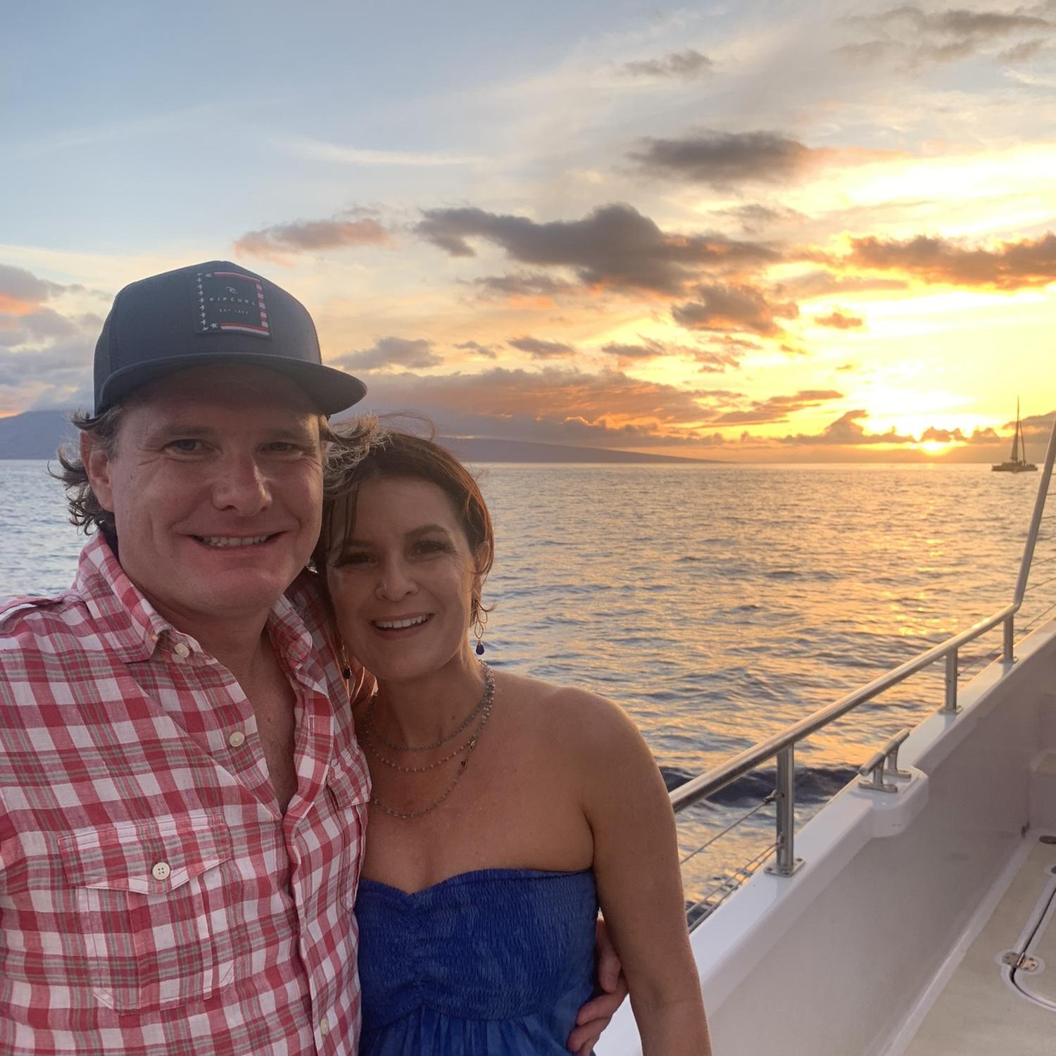 Leaving from Lahaina on a boat to see fireworks.