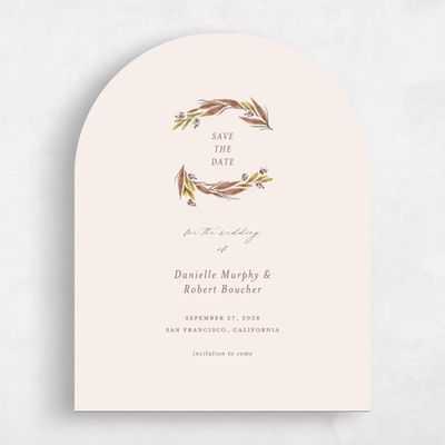 Beige Arch Wedding Save the Date - Heath Portrait