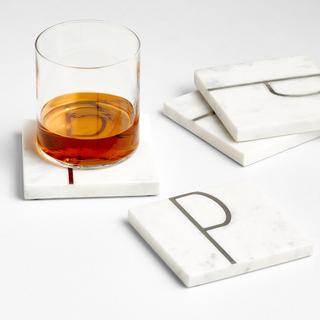 Marble Monogram Coaster, Set of 4