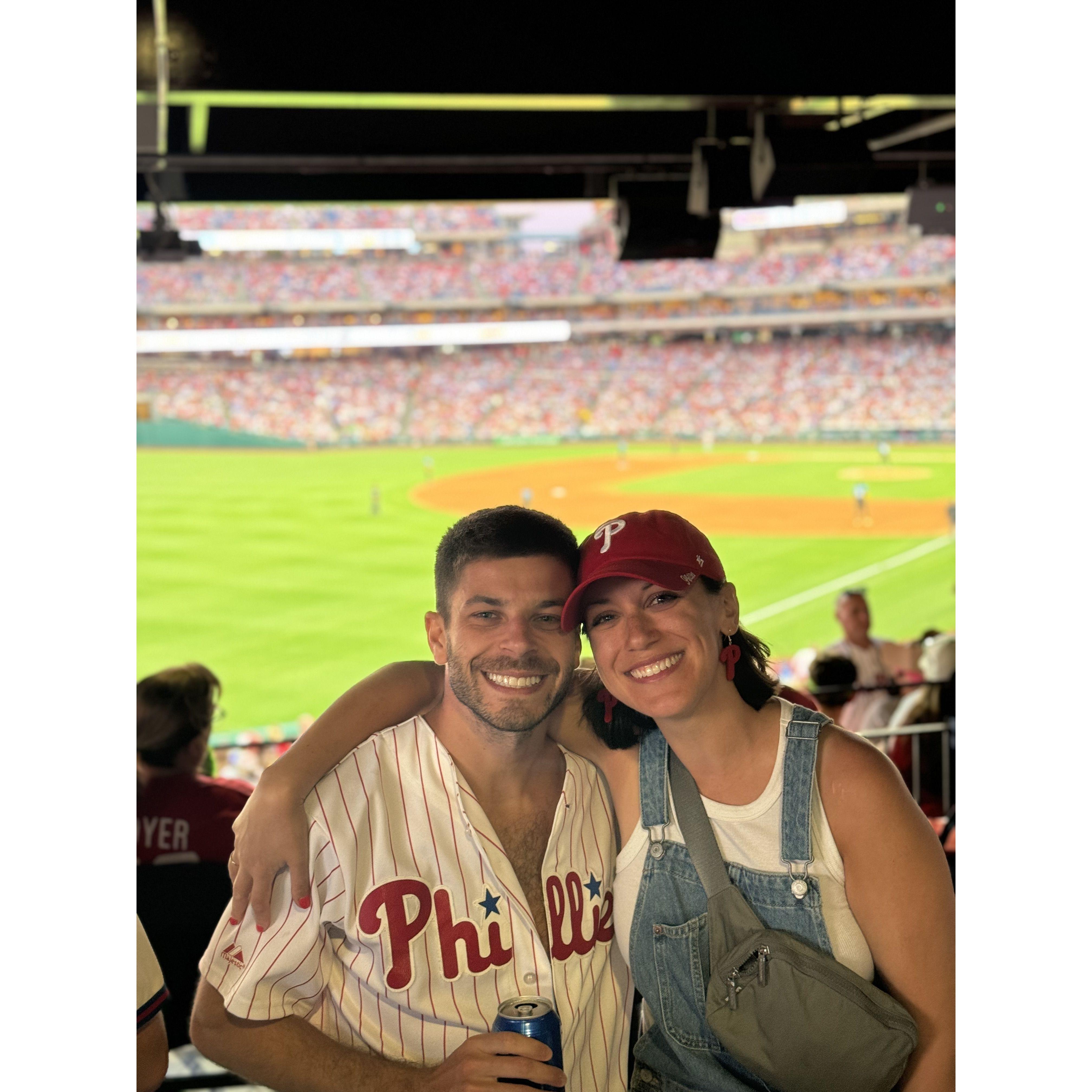 Safe to say that Tom has converted Emily into a Philadelphia sports fan despite everyone else's best efforts over the years...