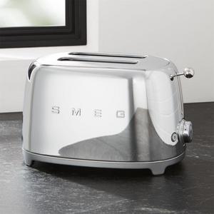 Smeg - Smeg Silver 2-Slice Retro Toaster