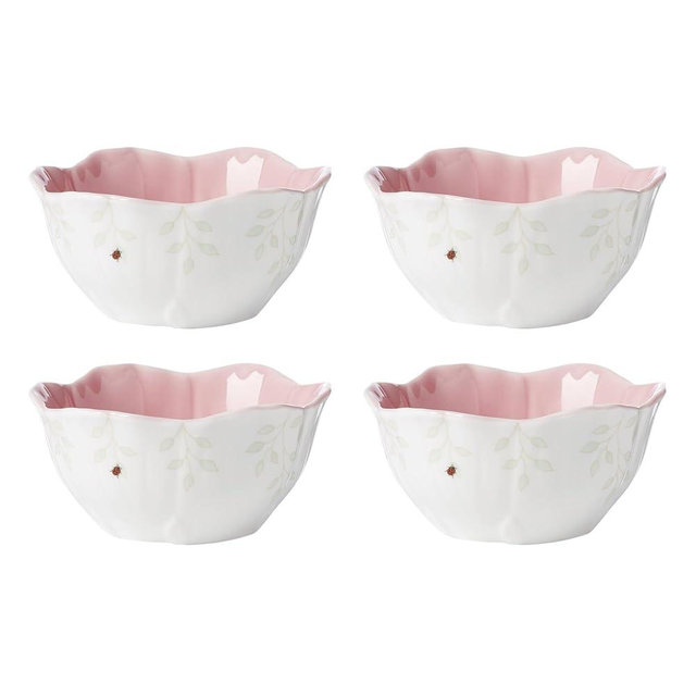 Lenox 897769 Butterfly Meadow Floral Dessert Bowls, Pink, Set of 4