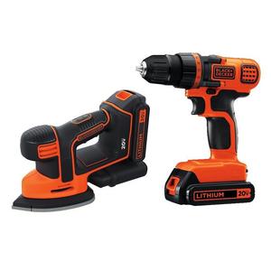 BLACK+DECKER BD2KITCDDS 20V Max Lithium Ion Drill/Driver & Mouse Detail Sander Combo Kit