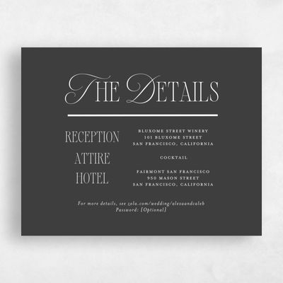 Dark Charcoal, Black Wedding Enclosure - Orable