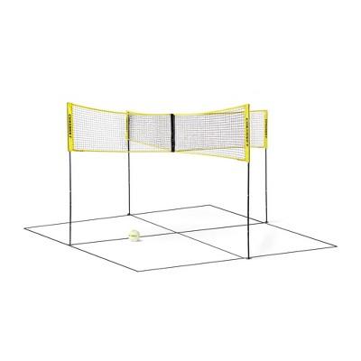 CROSSNET Four Square Volleyball Net and Game Set with Carrying Backpack & Ball