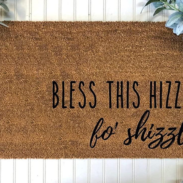 Door Mat Bless This Hizzle Fo Shizzle Welcome Non-Slip Mats Funny Doormat Decor for Bathroom Kitchen Front Porch Rugs Home Decor Entrance 20*31in/50*80cm