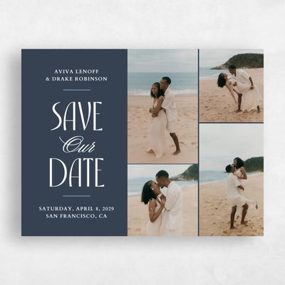 Grayed Navy, Blue Wedding Save the Date - Trogir Multiphoto