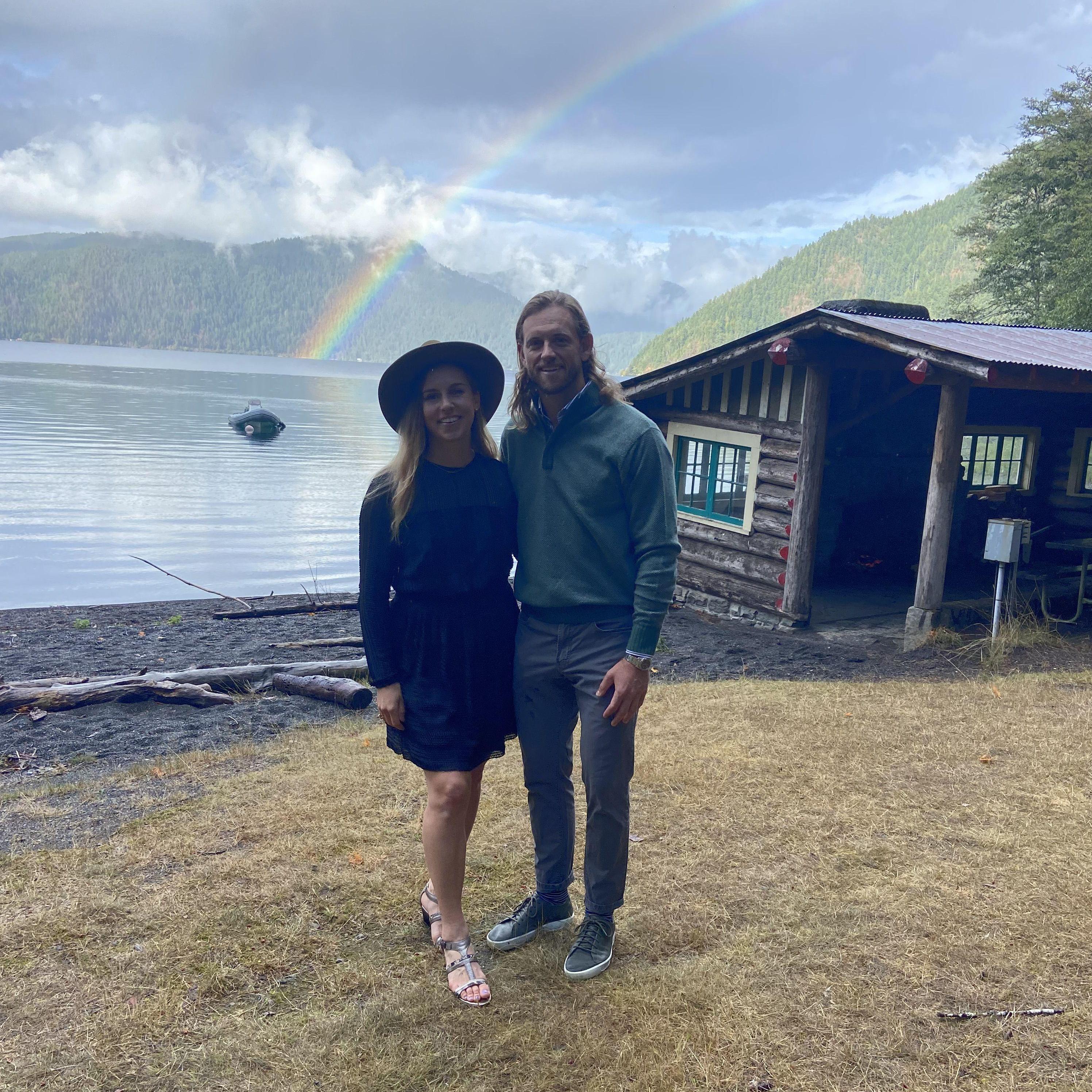 During Em & Pat's wedding in Olympic National Park, mother nature blessed them with a rainbow during the ceremony!