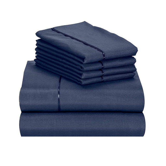 LuxClub 3 PC Navy King Silky Soft Cooling Deep Pocket Performance Sheet Set