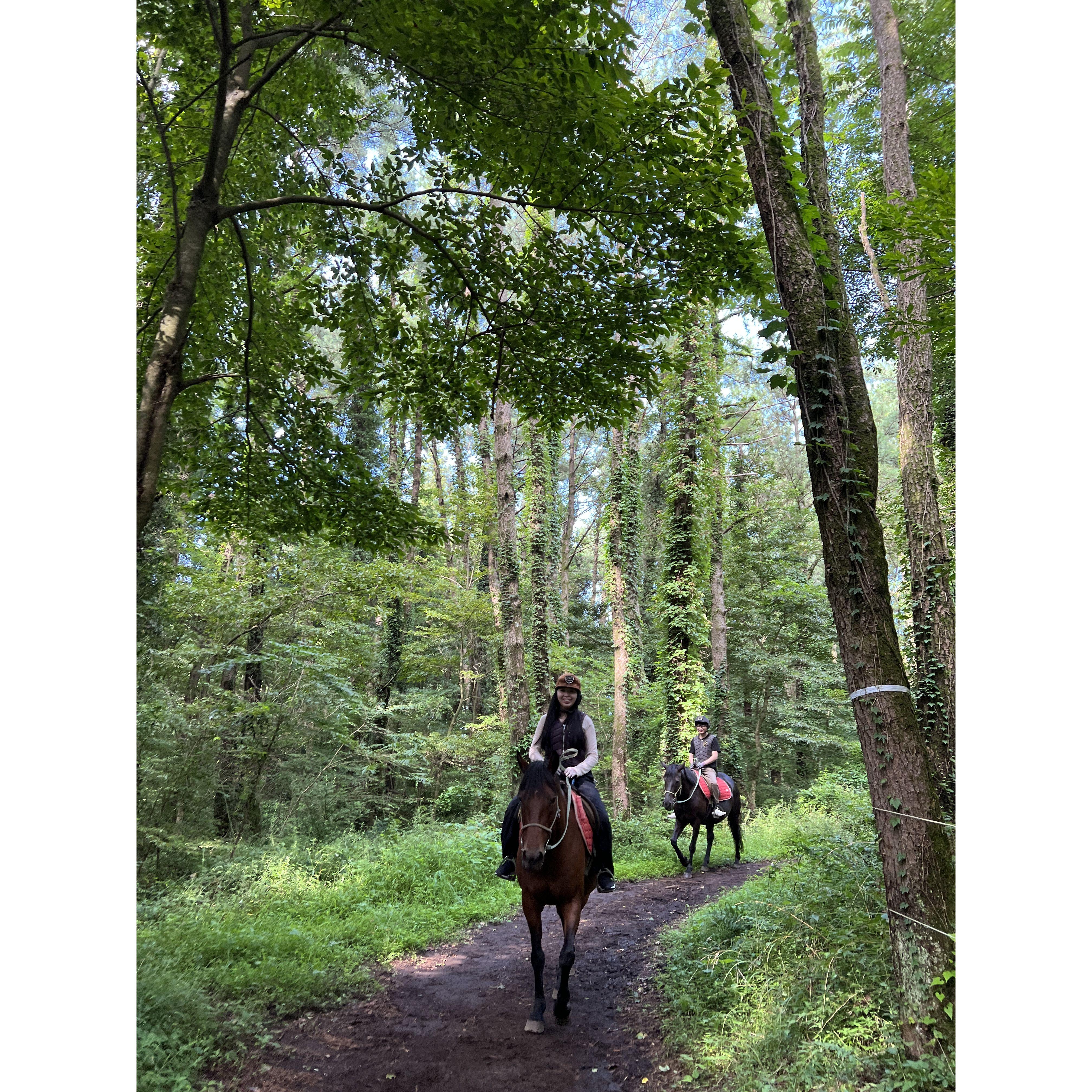 Our first time riding a horse