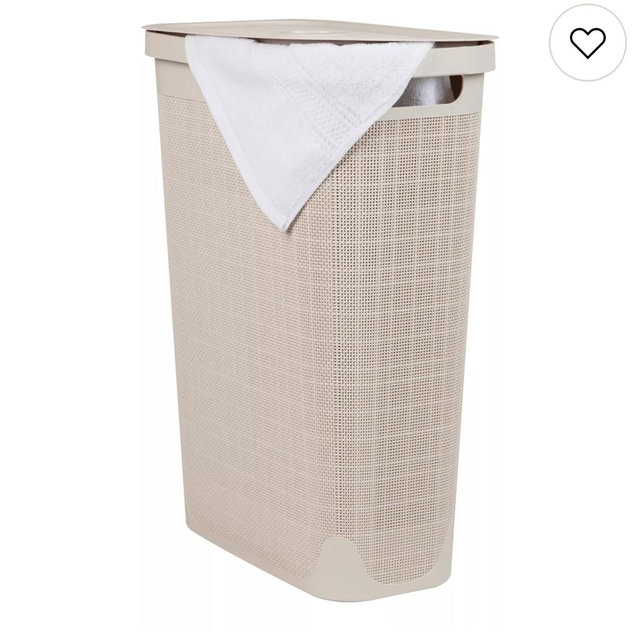 Mind Reader 40 Liter Laundry Hamper with Lid - Ivory