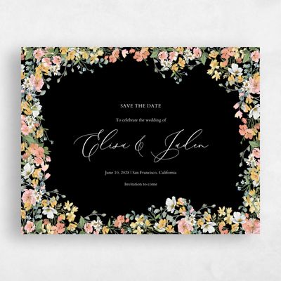 Black Wedding Save the Date - Pourpier Landscape