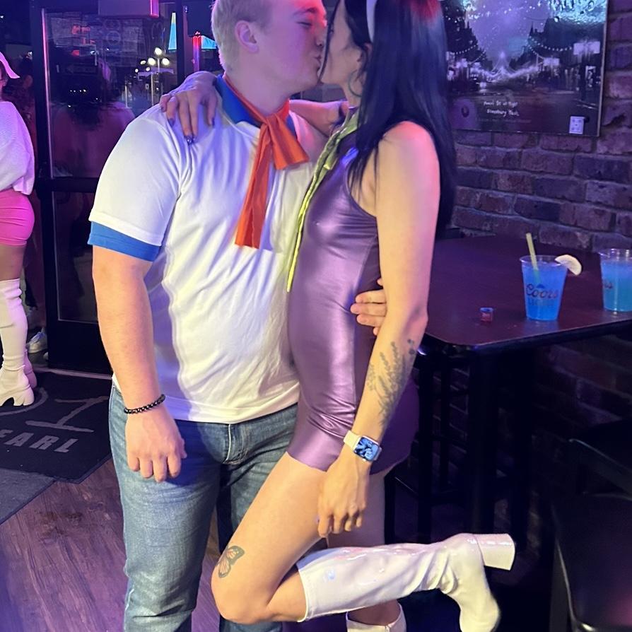 Halloween as Daphne and Fred!