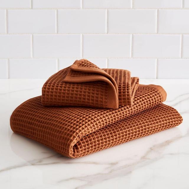 Organic Waffle Towel Set, Copper, Set of 2