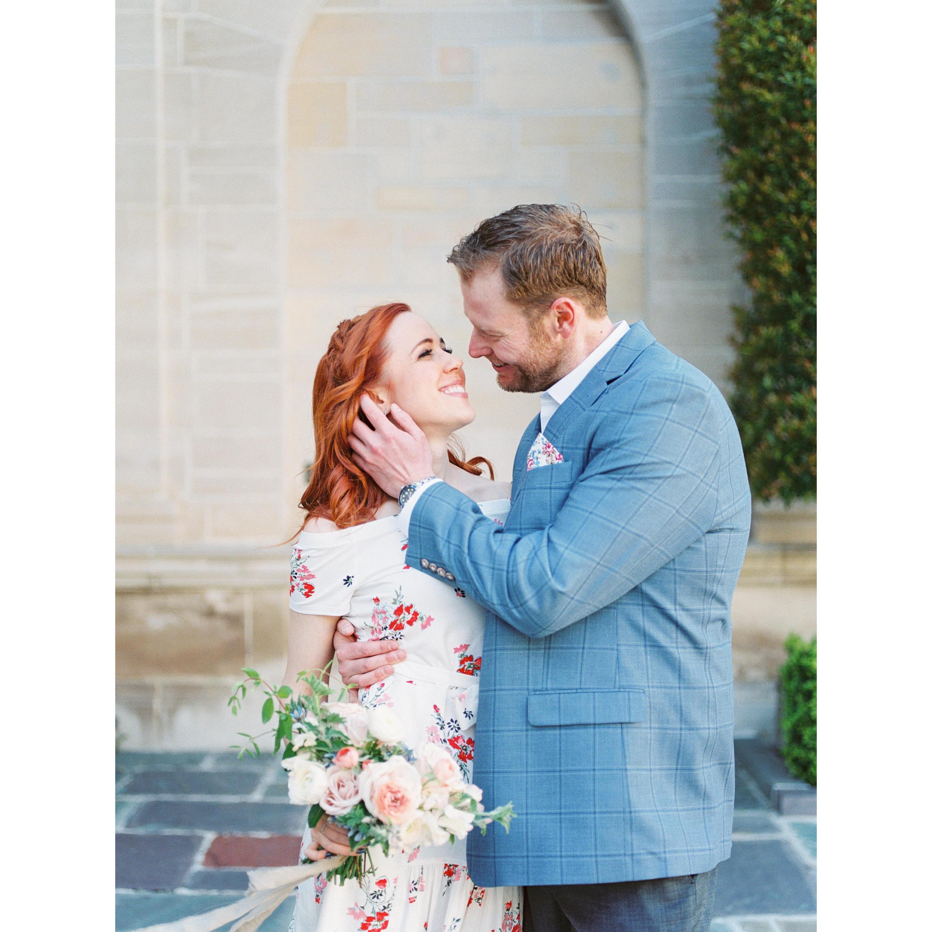 Taken at Greystone Mansion during our engagement photo shoot. This is one of our favorites!