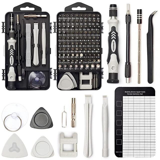 Precision Screwdriver Set, SHARDEN 122 in 1 Electronics Magnetic Repair Tool Kit with Case for Repair Computer, iPhone, PC, Cellphone, Laptop, Nintendo, PS4, Game Console, Watch, Glasses etc (Grey)