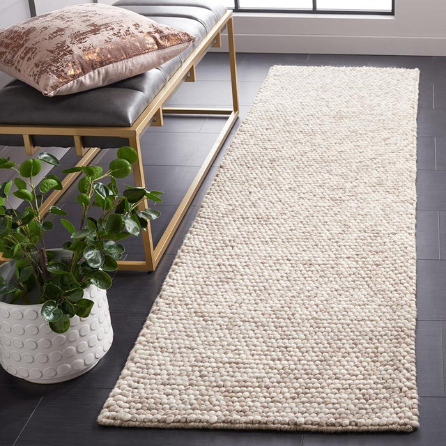 SAFAVIEH Natura Collection Runner Rug - 2' x 6', Beige, Handmade Wool, Ideal for High Traffic Areas in Living Room, Bedroom (NAT620B)